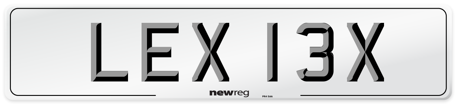 LEX 13X Front Number Plate