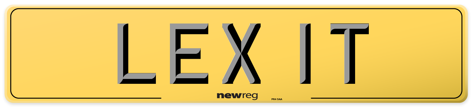 LEX 1T Rear Number Plate