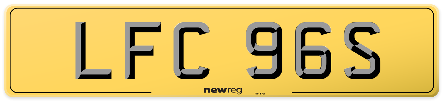 LFC 96S Rear Number Plate