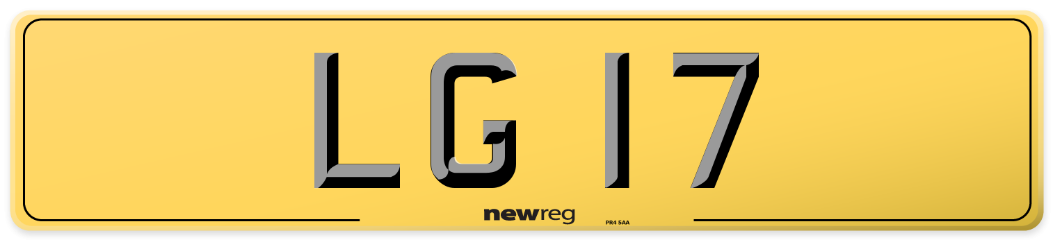 LG 17 Rear Number Plate