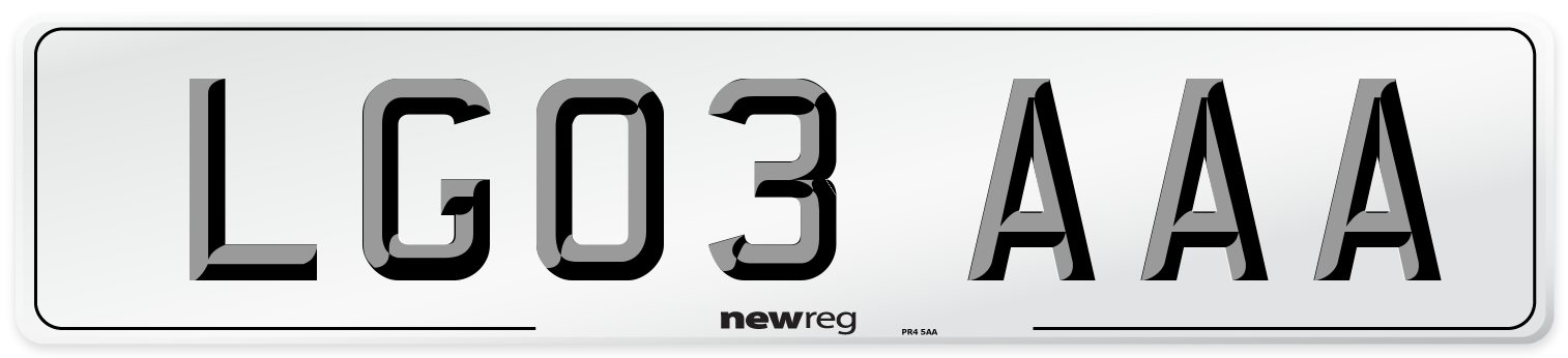 LG03 AAA Front Number Plate
