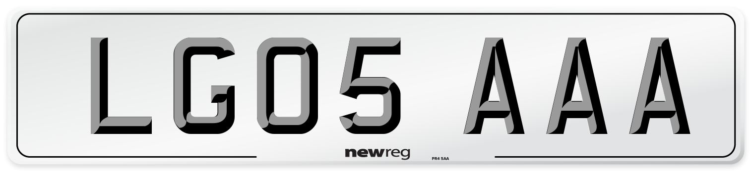 LG05 AAA Front Number Plate