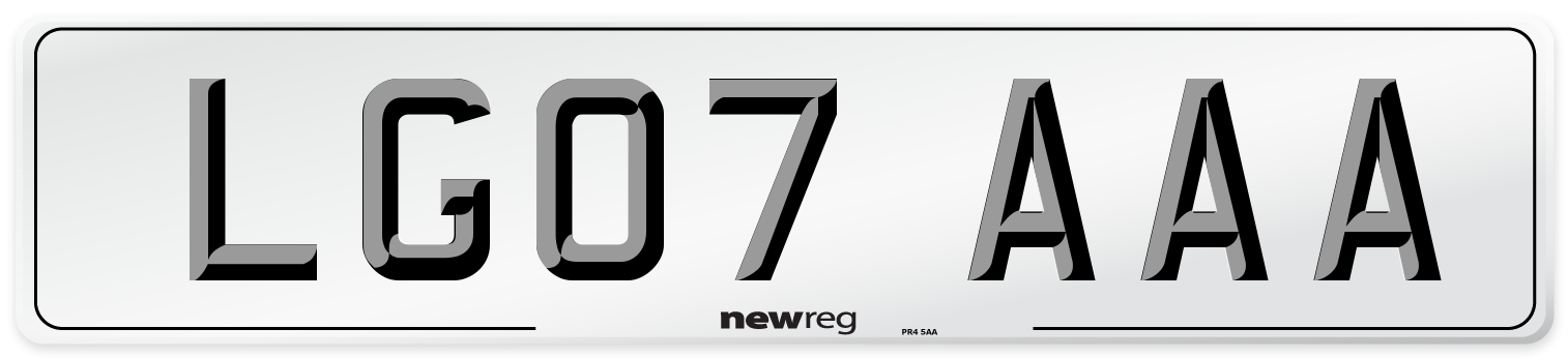 LG07 AAA Front Number Plate