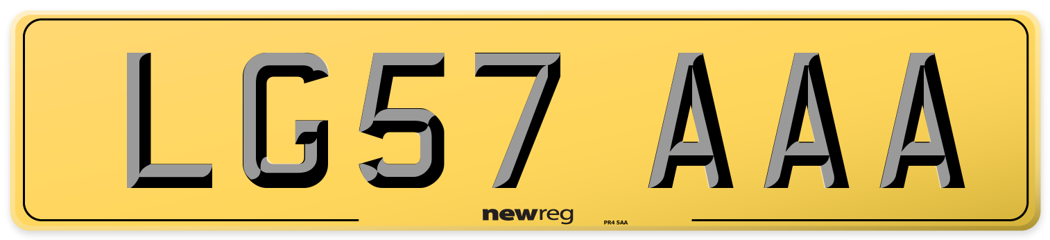 LG57 AAA Rear Number Plate