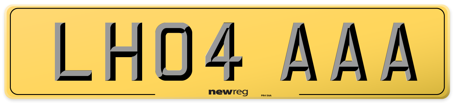 LH04 AAA Rear Number Plate