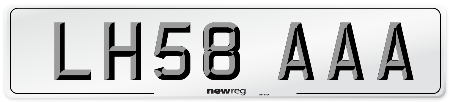 LH58 AAA Front Number Plate