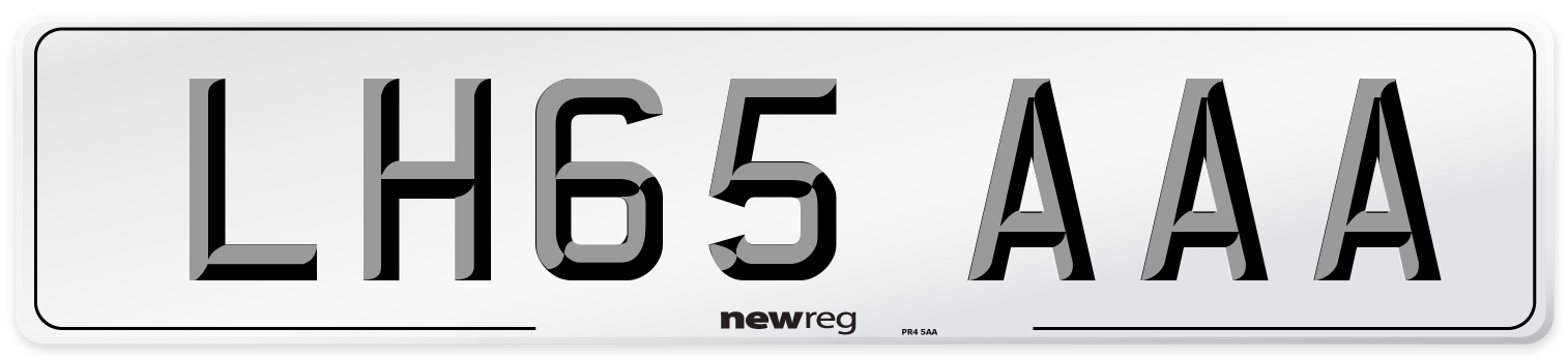 LH65 AAA Front Number Plate