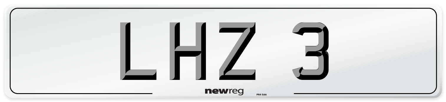 LHZ 3 Front Number Plate