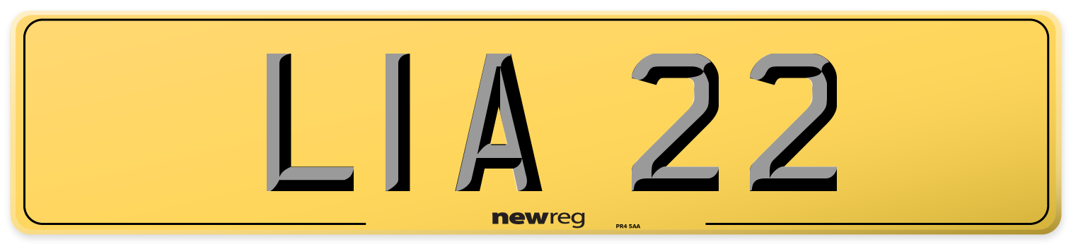 LIA 22 Rear Number Plate