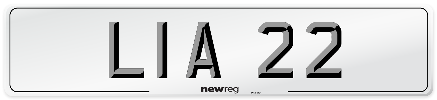 LIA 22 Front Number Plate