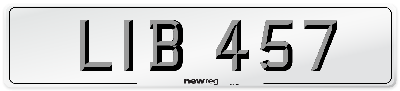 LIB 457 Front Number Plate