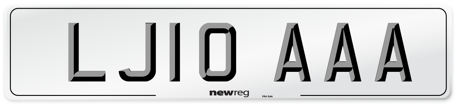 LJ10 AAA Front Number Plate
