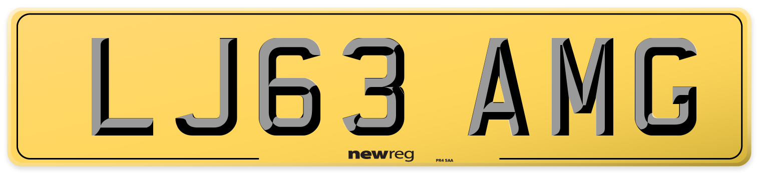 LJ63 AMG Rear Number Plate