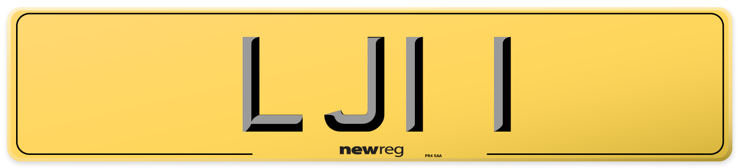LJI 1 Rear Number Plate
