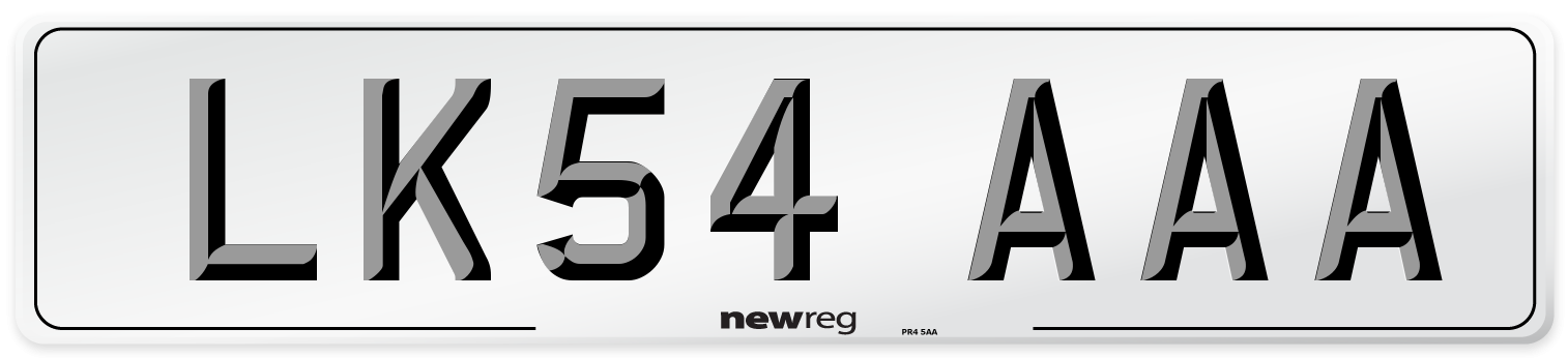 LK54 AAA Front Number Plate