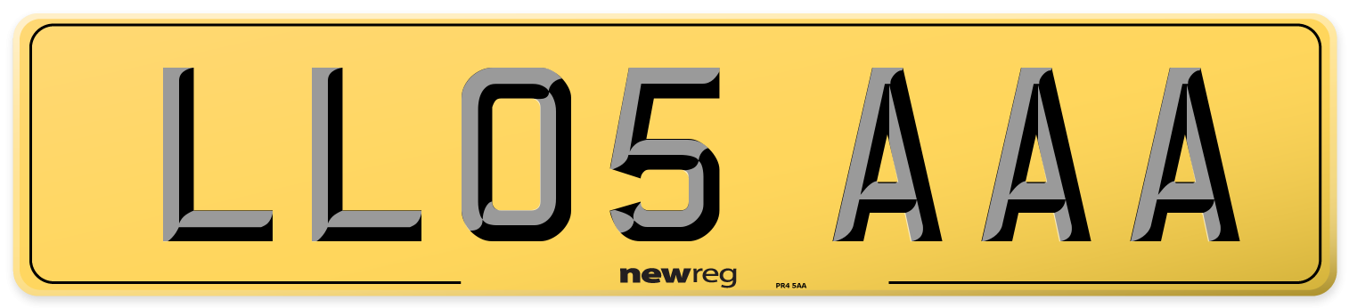 LL05 AAA Rear Number Plate