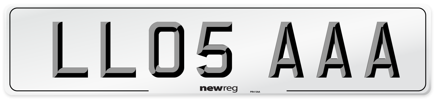 LL05 AAA Front Number Plate