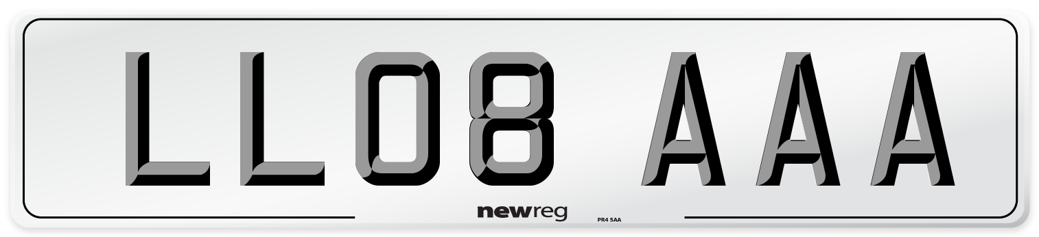 LL08 AAA Front Number Plate