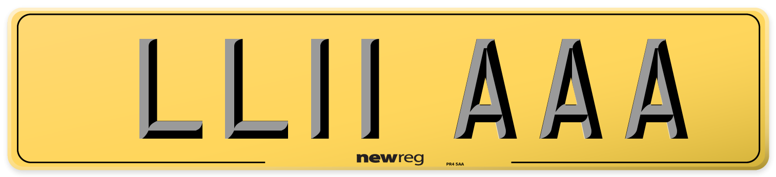 LL11 AAA Rear Number Plate