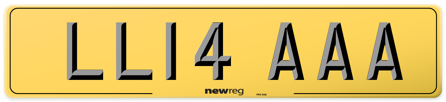 LL14 AAA Rear Number Plate
