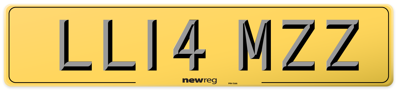 LL14 MZZ Rear Number Plate