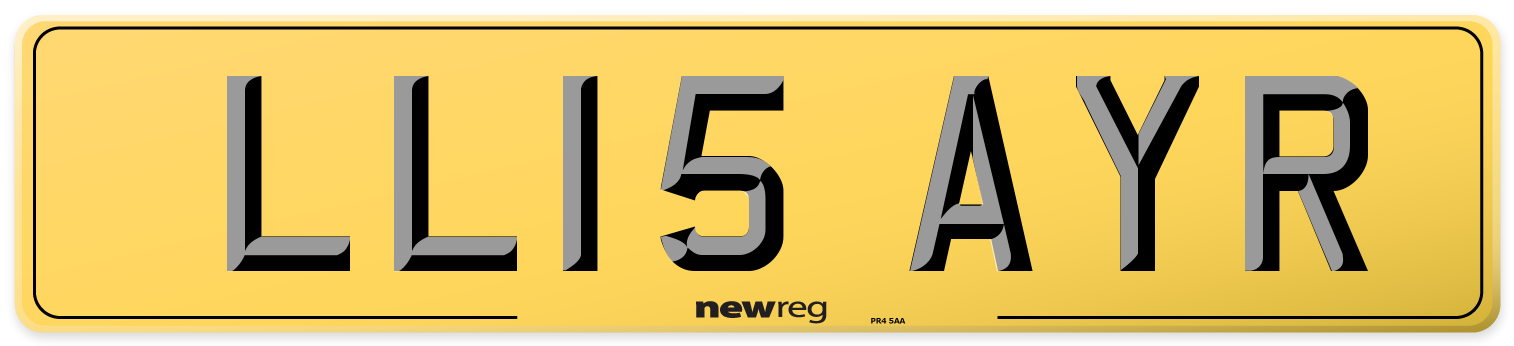 LL15 AYR Rear Number Plate