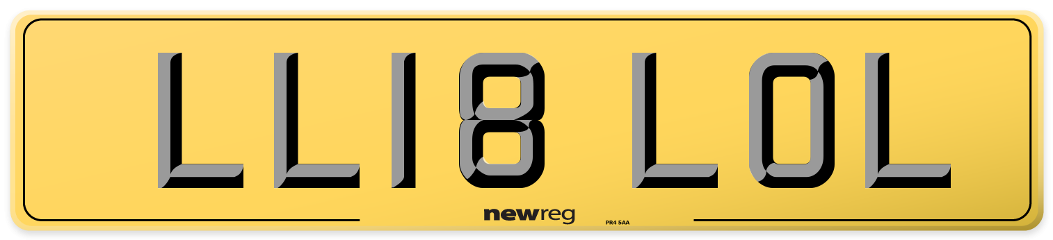 LL18 LOL Rear Number Plate