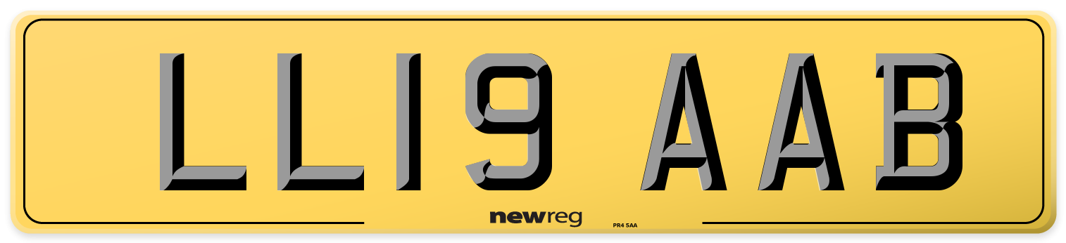 LL19 AAB Rear Number Plate