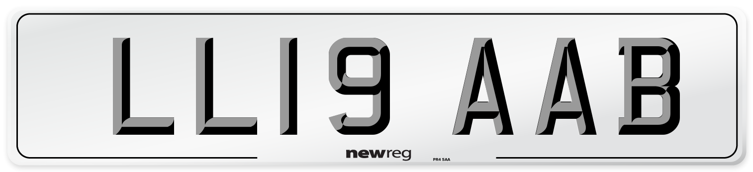 LL19 AAB Front Number Plate