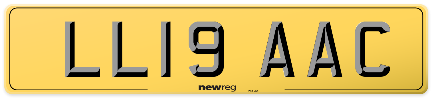 LL19 AAC Rear Number Plate