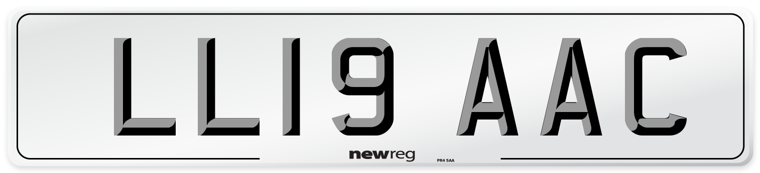 LL19 AAC Front Number Plate