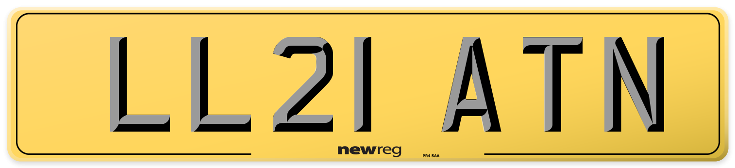 LL21 ATN Rear Number Plate