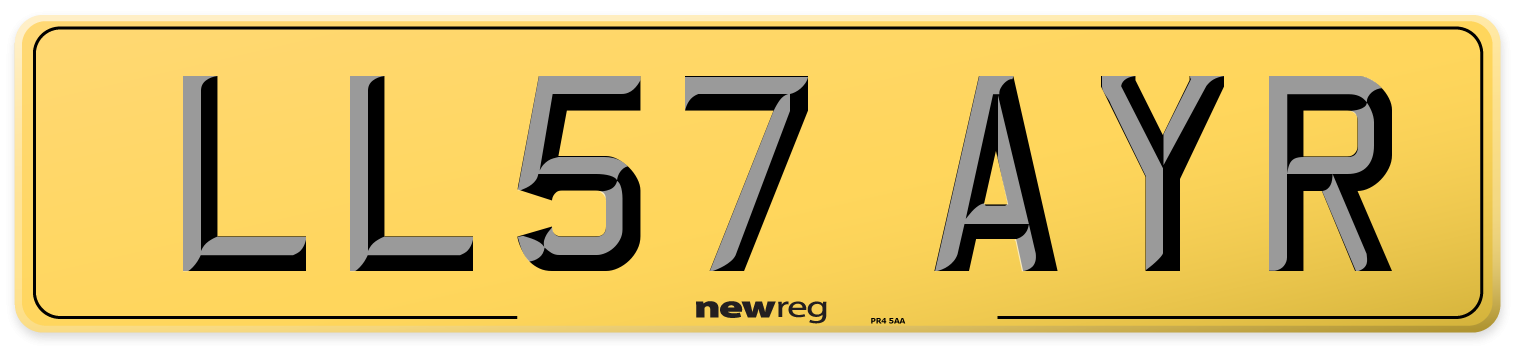LL57 AYR Rear Number Plate