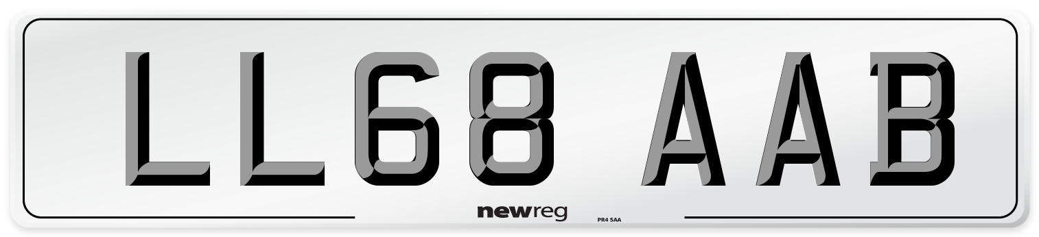 LL68 AAB Front Number Plate