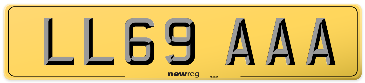 LL69 AAA Rear Number Plate