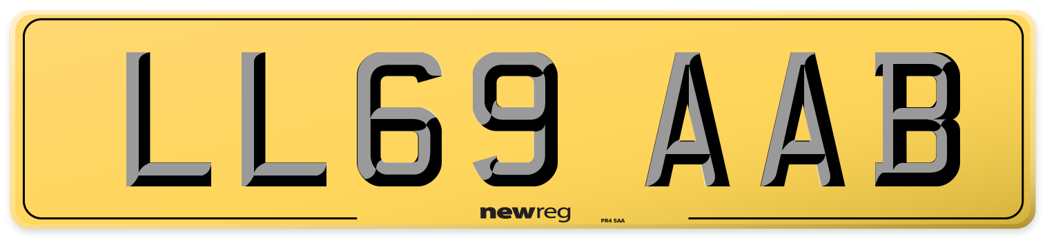 LL69 AAB Rear Number Plate