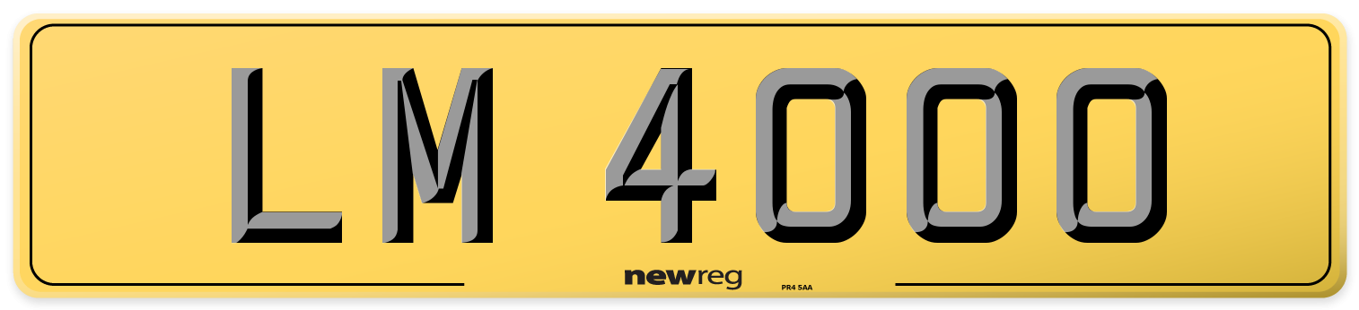 LM 4000 Rear Number Plate