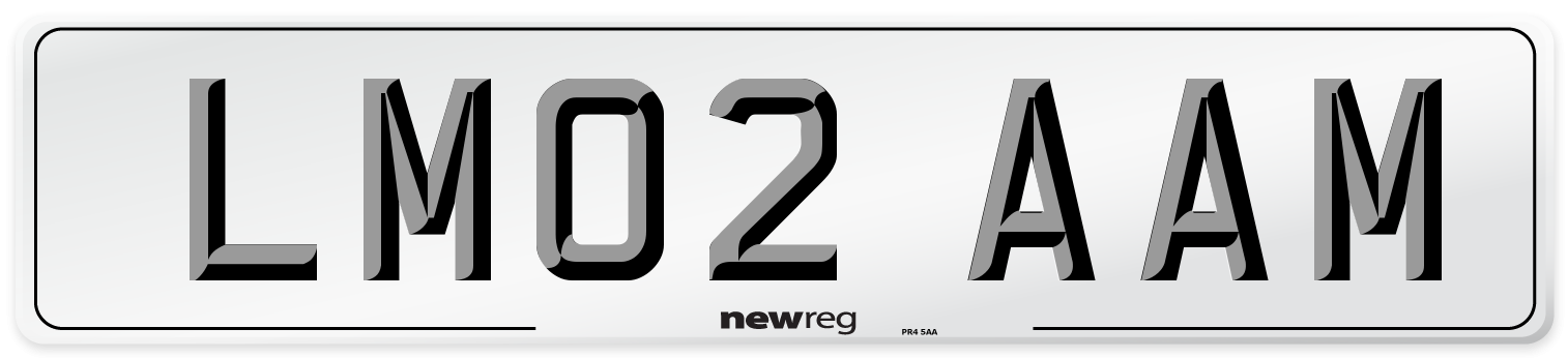 LM02 AAM Front Number Plate