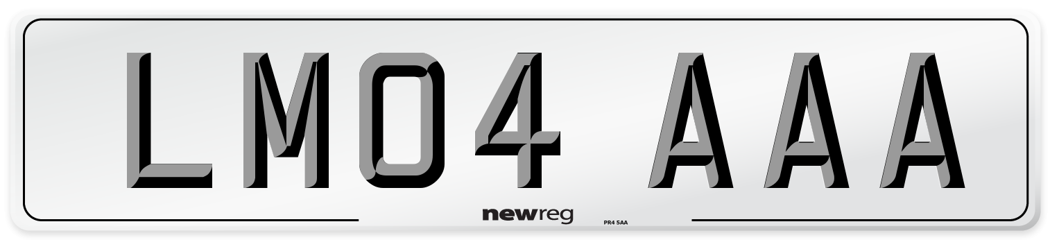 LM04 AAA Front Number Plate