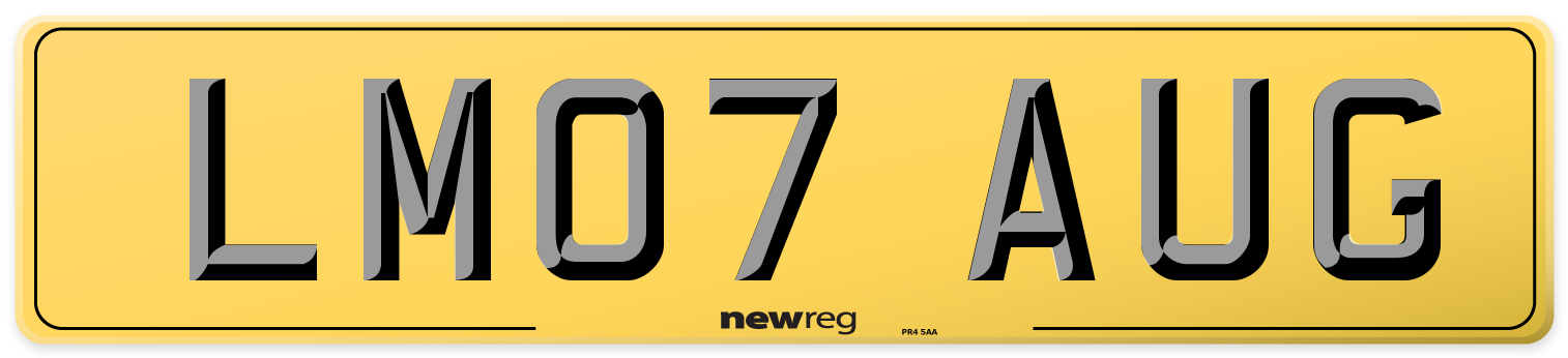 LM07 AUG Rear Number Plate