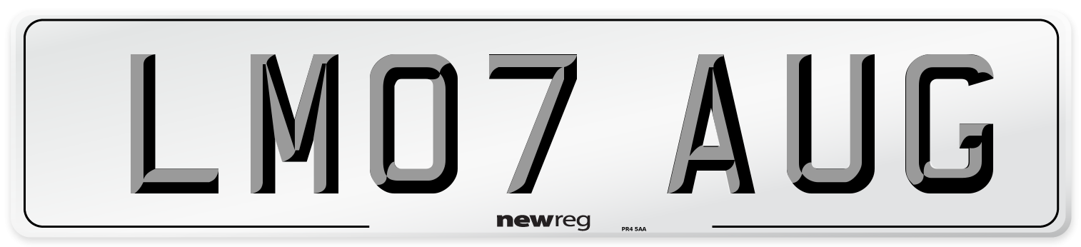 LM07 AUG Front Number Plate