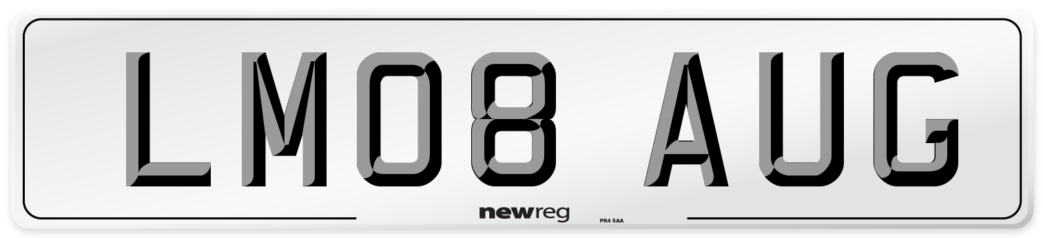 LM08 AUG Front Number Plate
