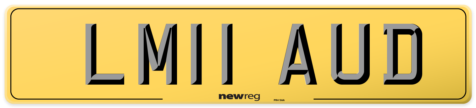 LM11 AUD Rear Number Plate
