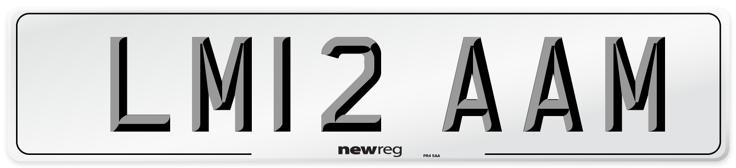 LM12 AAM Front Number Plate