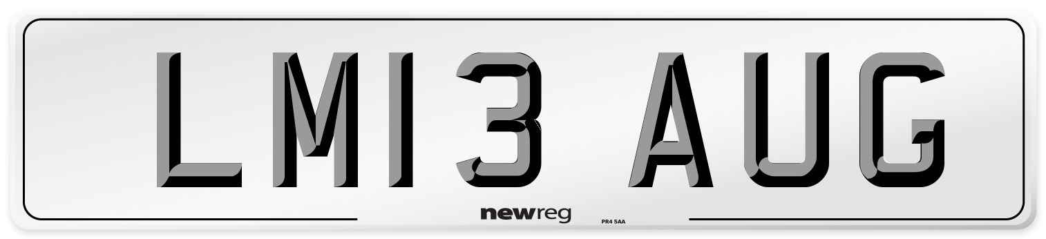 LM13 AUG Front Number Plate