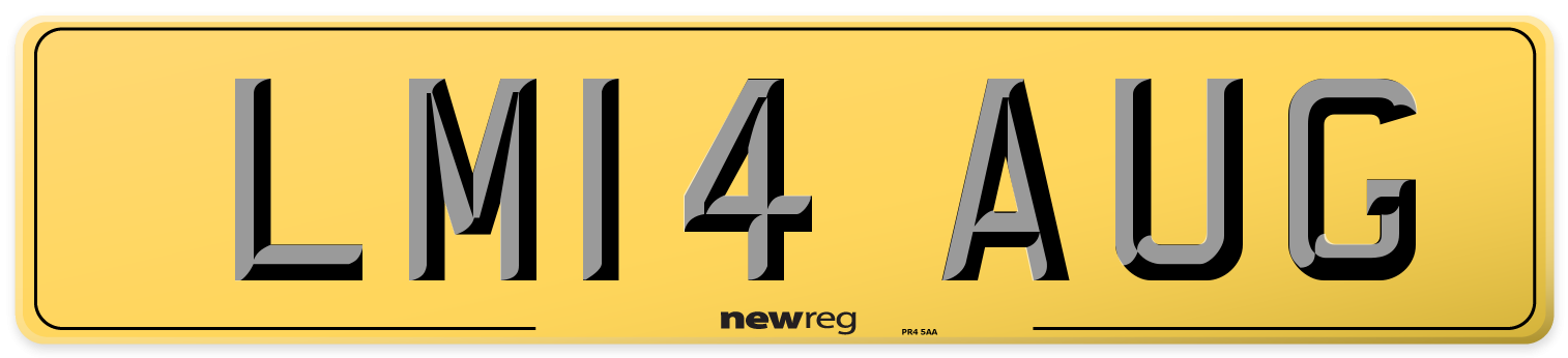 LM14 AUG Rear Number Plate