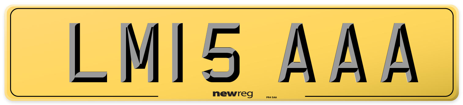LM15 AAA Rear Number Plate