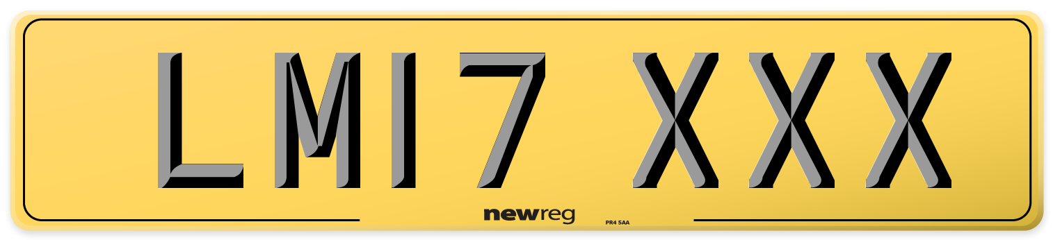 LM17 XXX Rear Number Plate