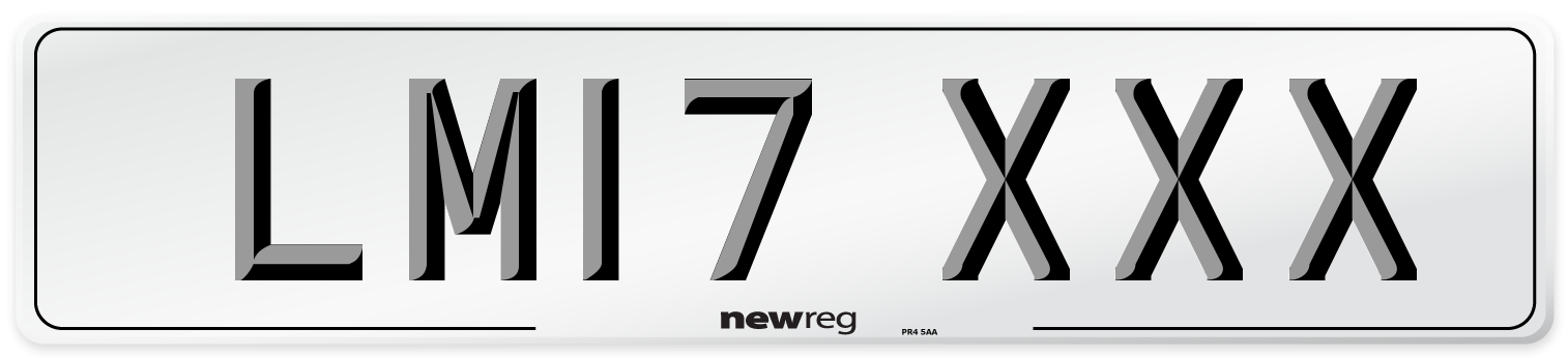 LM17 XXX Front Number Plate