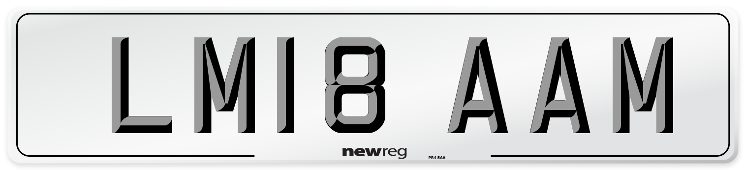 LM18 AAM Front Number Plate